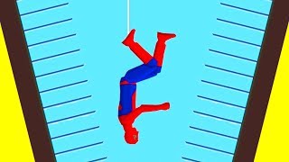ДЕРЖИСЬ ЧЕЛОВЕК ПАУК! УПАЛ В ПРОПАСТЬ С ОГРОМНЫМИ ШИПАМИ - САМЫЕ ОПАСНЫЕ ПРИКЛЮЧЕНИЯ В HAPPY WHEELS