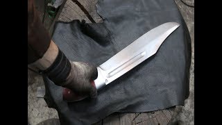 Forging a ultra great bowie knife from a semi truck leaf spring.