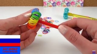 Насдка на карандаш из резинок Rainbow Loom без станка