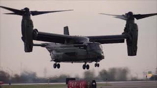 Two MV-22 Ospreys Take Off And Land
