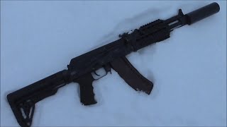 Сайга 5.45 самоКРУТ!! Открытый прицел с колена на 300!!