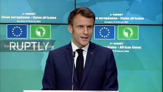 Belgium: Macron calls for end to bombardments in east Ukraine at EU-African Union summit