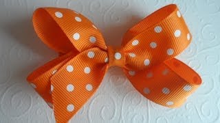 Как сделать : Оранжевый Бант из репсовых лент / How to make : Bow of Orange rep ribbons