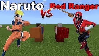 NARUTO vs RED RANGER !!! Minecraft PE