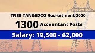 TNEB Recruitment 2020 | 1300 Vacancies | Government Jobs Tamilnadu Electricity Board