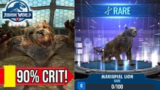 90% Crit Monster! Marsupial Lion Showcase! | Jurassic World Alive
