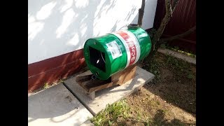 Мега печь из бочки 200л. Своими руками. 24 часа длительного горения.