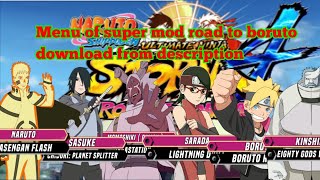 Naruto impact super mod storm 4 road to boruto all menu+download from description