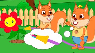 Famille d'Écureuil - Eau Colorée Animé 2023 en Français