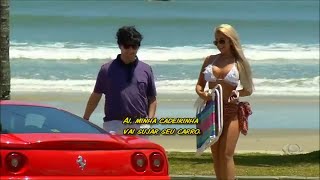 Brazilian Gold digger Girls  on the beach(Ferrari car)