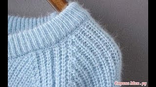 Женский Свитер Английской Резинкой Спицами - 2019 / Women's Sweater English Eraser Knitting