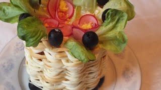 Салат Фиалка из мяса курицы грибов Мужчины угощают ДАМ Международный проект