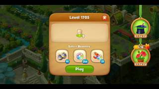 Gardenscapes Level 1705 Walkthrough "No Boosters Used"