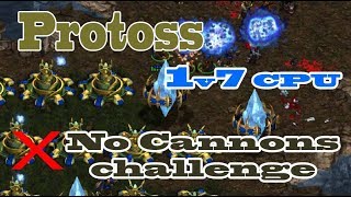 Starcraft Remastered - Protoss 1v7 CPU / What happen if Protoss didn't build Cannon?