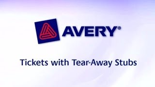 AVERY Tickets with Tear-Away Stubs, 1 3/4 x 5 1/2, Matte White, 200 Tickets