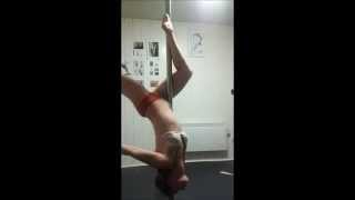 extended butterfly to flat scorpio pole dance practice