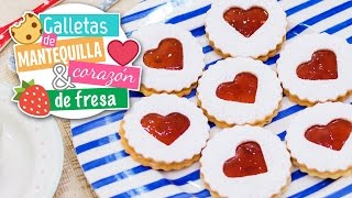 Galletas de mantequilla con corazón de fresa | Recetas navideñas | Quiero Cupcakes!