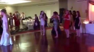 Catching the bride's bouquet