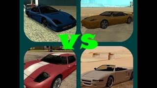 Gta sa - Test de velocidad - Infernus vs Super GT vs Turismo vs Bullet.