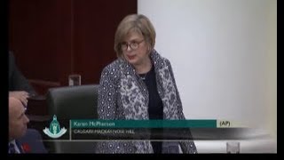 Alberta Party MLA Karen McPherson questions the NDP on legalization of cannabis