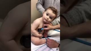 cute baby during routine check up
