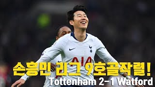 손흥민 리그9호골 직관영상 토트넘 왓포드 SON GOAL Tottenham 2-1 Watford 2019.01.31