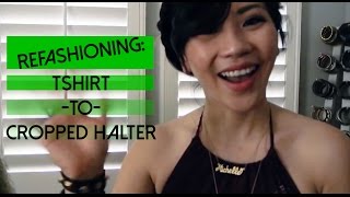 T-Shirt to Cropped Halter DIY