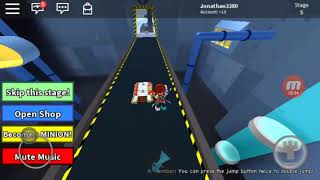 MINION RUSH OBBY IN ROBLOX part1 i guess the fart gun is funny