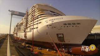 Il timelapse della costruzione di una nave da crociera