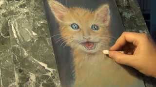 Рисунок пастелью. Серия "Кошкин мир"