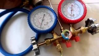 कार के एसी में गैस कैसे भरें Hindi Video पार्ट 1   freon refill hindi
