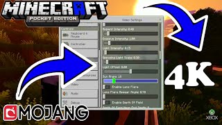 MINECRAFT PE 1.2! MENU SECRETO DOS NOVOS GRAFICOS EM 4K! (MINECRAFT POCKET EDITION)! MCPE 1.2