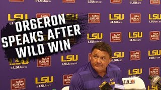 Ed Orgeron's press conference following wild win over Auburn