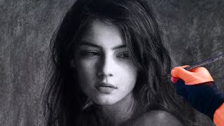 Gorgeous Wistful Girl - This Is Why you should try charcoal over graphite - Art Drawing Video