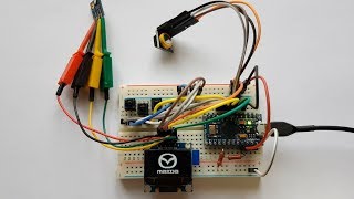 Авто Бортовой мини компьютер + часы на OLED 0.96" или 1.3" дисплее для Mazda