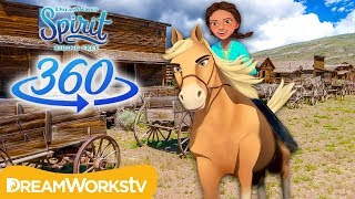 [360° VR] Galloping Thru Ghost Town! | SPIRIT RIDING FREE