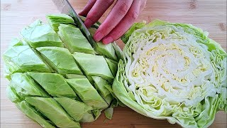 【小穎美食】包菜不用再手撕了，試試這樣做，簡單又好吃！