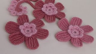 Вязание ЦВЕТКА . Урок вязания крючком. Тунисское вязание.Crochet flower.