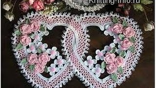 САЛФЕТКА СЕРДЦЕ крючком - 2019 / CLOTH HEART hook / TUCH HEART Haken