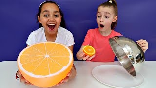 Giant Squishy Food VS Real Food Challenge | Toys AndMe