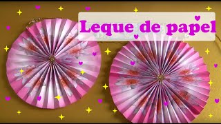 COMO FAZER LEQUE CIRCULAR DECORATIVO DE PAPEL