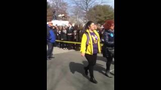 I can't wear my Bernie shirt but they let this woman walk back and forth will a Hillary t shirt!!! !