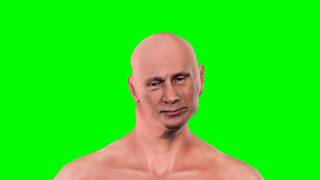 Putin mutant. Футаж хромакей, green screen.