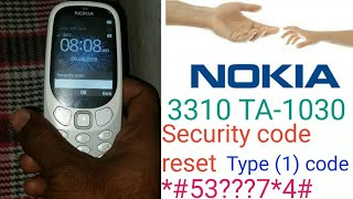 Nokia 3310 TA-1030 security code reset hard reset for nokia 3310 tricks nokia mobile master code