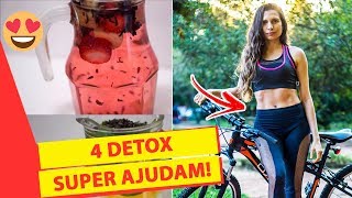 4 RECEITAS FÁCEIS DE DETOX PARA EMAGRECER E PERDER BARRIGA / Reeducação alimentar
