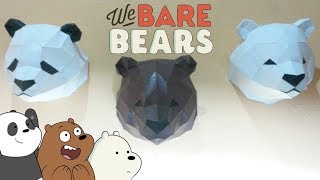 Cómo hacer al oso Pardo, Polar y panda con papel, We Bare Bears- papercraft
