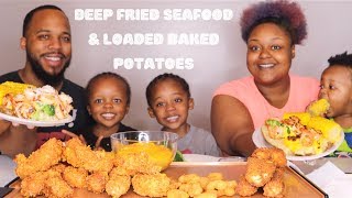 DEEP FRIED SEAFOOD BOIL + LOADED BAKED POTATOES