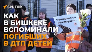 В память погибших на трассах детей — в Бишкеке прошло необычное шествие
