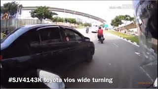 jan2020 #SJV4143K toyota vios wide turning & nearly took out cambiker