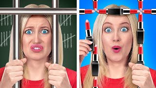 CARA MENYELUNDUPKAN MAKEUP KE KELAS || Situasi Lucu dan Kiat Kreatif oleh 123 GO Like!